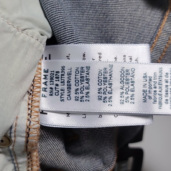 FRAME Le Skinny De Jean Blue Skinny Jeans with Distressed Raw Hem Size 28 - Picture 4 of 16